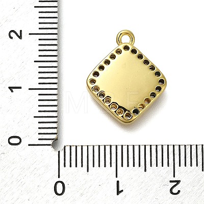 Rack Plating Brass Micro Pave Clear Cubic Zirconia Pendant Cabochon Settings KK-NH0001-19G-1