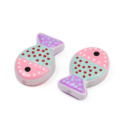 Painted Glass Beads X-LAMP-F036-02A-1