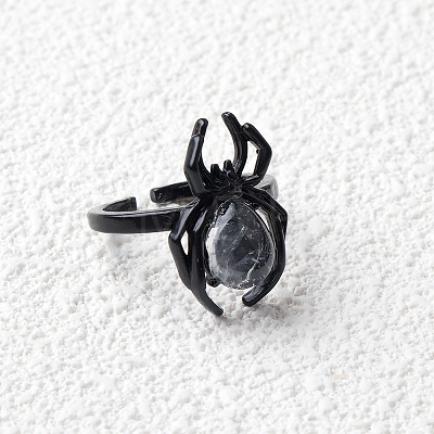 Natural Quartz Crystal Spider Open Cuff Rings PW-WGC70E9-24-1