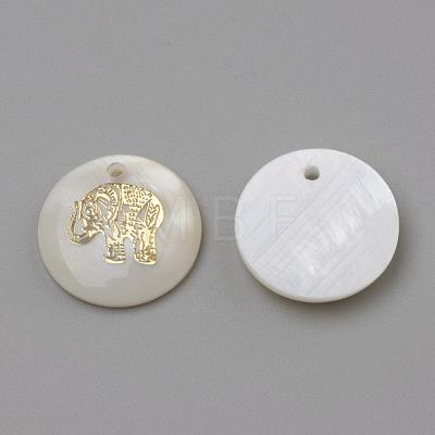 Freshwater Shell Pendants SHEL-Q010-012G-1