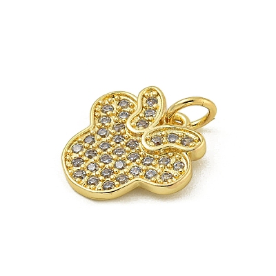 Rack Plating Brass Pave Cubic Zirconia Pendants KK-U029-27G-1