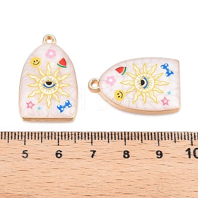 Printed Rack Plating Alloy Enamel Pendants ENAM-T020-03E-1