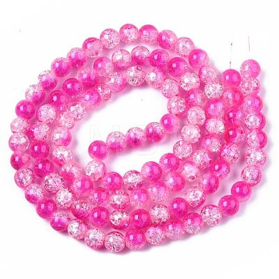 Baking Painted Crackle Glass Bead Strands CCG-S001-8mm-09-1