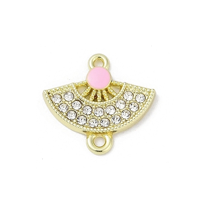 Alloy Rhinestone Fan Connector Charms PALLOY-R151-31G-01-1