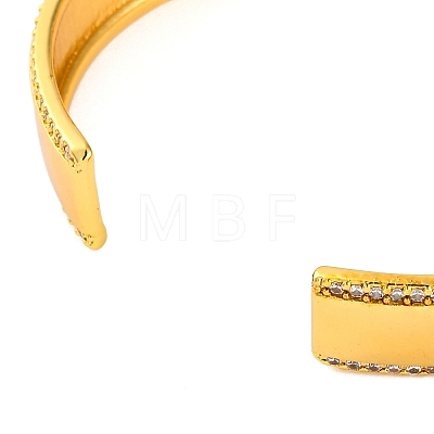 Rack Plating Brass Micro Pave Cubic Zirconia Cuff Bracelets for Women BJEW-M040-20G-1
