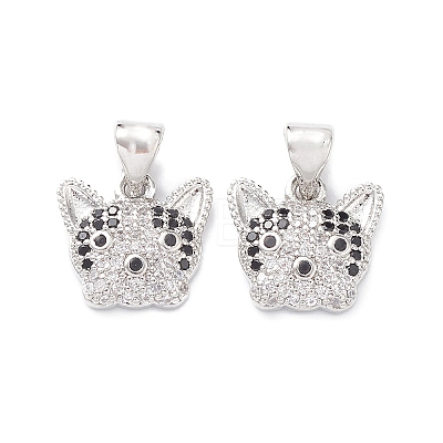 Brass Micro Pave Cubic Zirconia Charms ZIRC-C004-01P-1