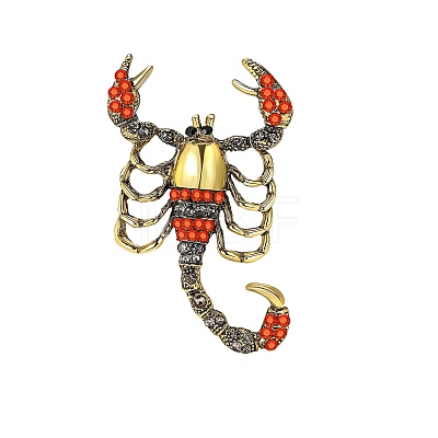 Scorpion Alloy Rhinestone Brooches for Backpack Clothes PW-WG697C8-01-1