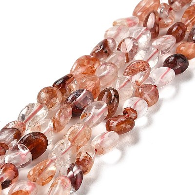 Natural Hematoid Quartz/Ferruginous Quartz Beads Strands G-B047-01A-01-1