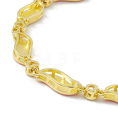 Brass Micro Pave Cubic Zirconia Chain Bracelets BJEW-P288-09G-1