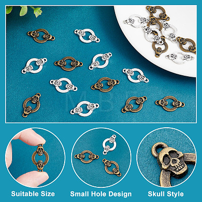 20Pcs 2 Colors Tibetan Style Alloy Connector Charms FIND-AR0002-96-1