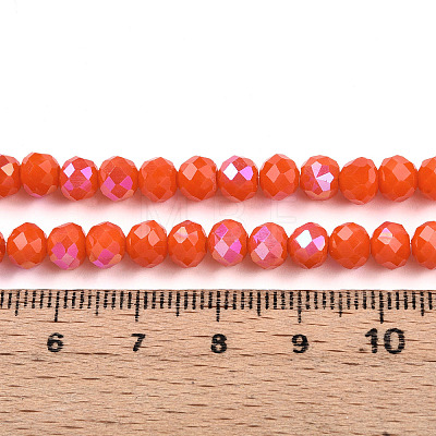 Electroplate Opaque Solid Color Glass Beads Strands X-EGLA-A044-P6mm-L03-1-1