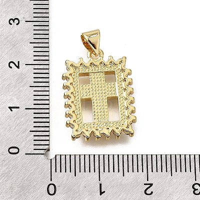 Brass Micro Pave Cubic Zirconia Shell Pendants KK-D328-14G-1