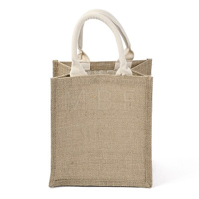 Jute Tote Bags Soft Cotton Handles Laminated Interior ABAG-F003-06-1