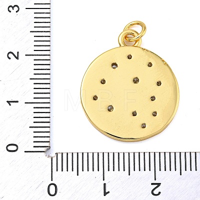 Rack Plating Brass Micro Pave Cubic Zirconia Pendants KK-Z063-44G-1