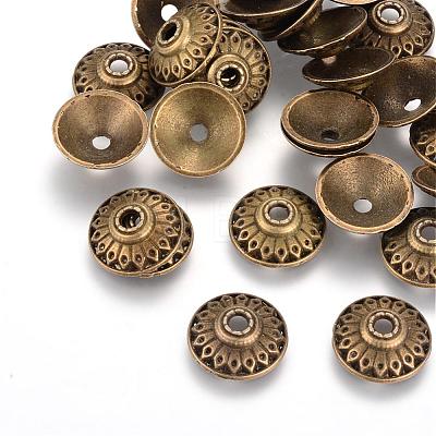 Apetalous Tibetan Style Alloy Bead Caps TIBE-Q046-01AB-LF-1