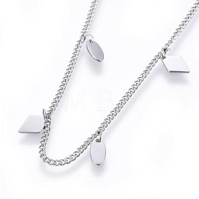 304 Stainless Steel Charms Necklaces NJEW-H497-13-1