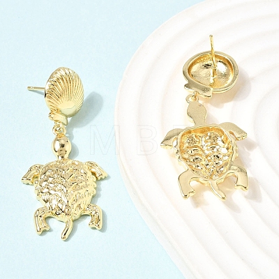 Brass Dangle Earrings EJEW-D352-06G-06-1