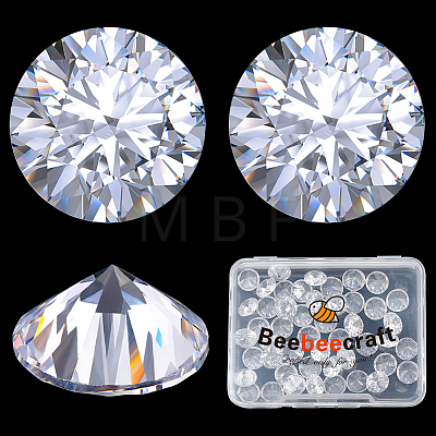 Beebeecraft 50Pcs Cubic Zirconia Cabochons ZIRC-BBC0002-37-1