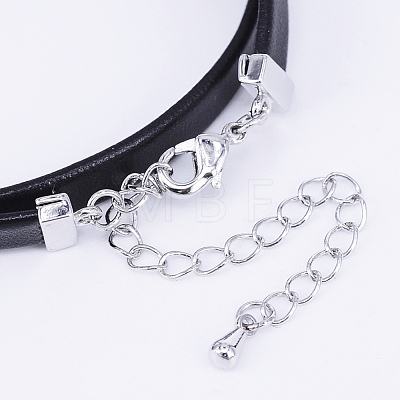 PU Leather Cord Choker Necklaces NJEW-H477-23P-1