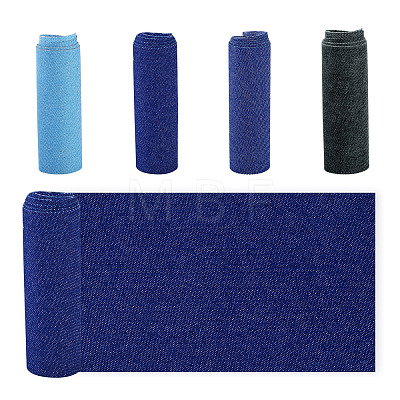 4Pcs 4 Colors Denim Cloth Iron on Sew on Patches SENE-TA0001-04-1