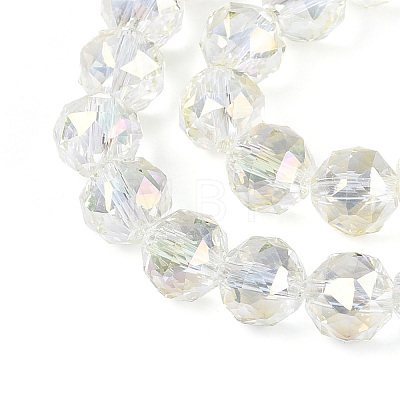 Electroplate Transparent Glass Round Beads Strands EGLA-T029-8mm-12T-17-1