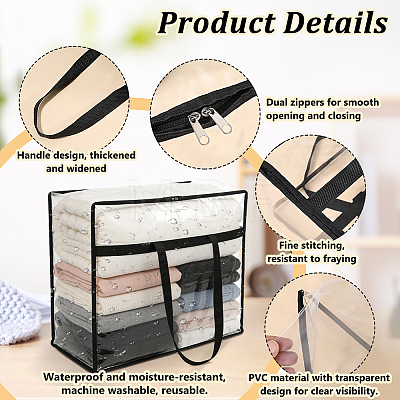 12Pcs PVC Transparent Bags ABAG-WA0001-34-1