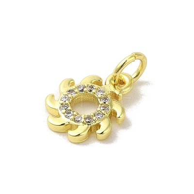 Brass Micro Pave Cubic Zirconia Charms KK-M283-23F-01-1