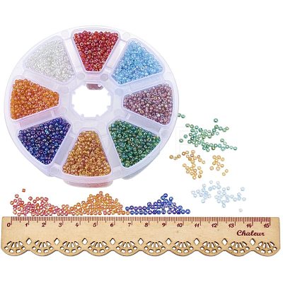 Mixed 12/0 Round Glass Seed Beads SEED-PH0006-2mm-09-1