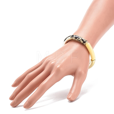 Acrylic Curved Tube Beaded Stretch Bracelet for Women BJEW-JB08437-02-1