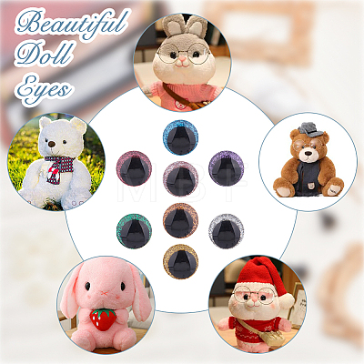 SUPERFINDINGS 48 Sets 8 Colors Plastic Doll Craft Eyes FIND-FH0008-82-1