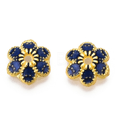 6-Petal Alloy Enamel Bead Caps X1-ENAM-TAC0023-05-1