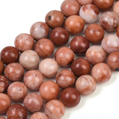 Natural Pink Aventurine Beads Strands G-G735-41-8mm-1