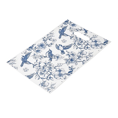 Chinoiserie Floral Printed Plastic Gift Storage Tote Bags PL-CBAAD12-02-1
