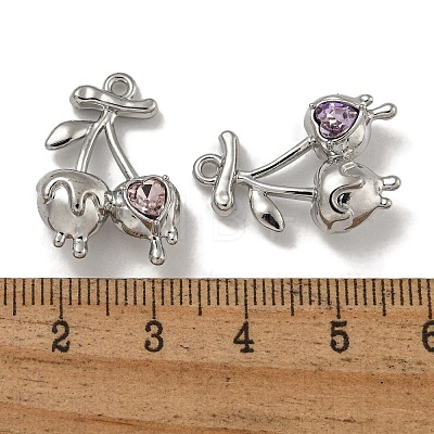 Rack Plating Alloy Rhinestone Pendants PALLOY-F312-19P-1