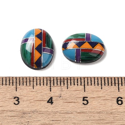 Assembled Synthetic Turquoise & Malachite & Synthetic Mixed Stone Cabochons G-B059-06-1