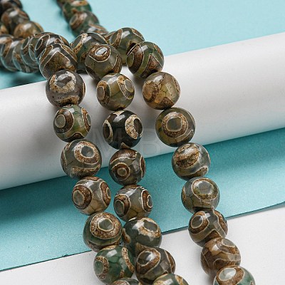 Tibetan Style dZi Beads Strands G-P526-D07-02-1