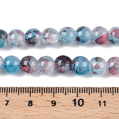 Baking Painted Crackle Glass Bead Strands DGLA-R053-03I-1-1