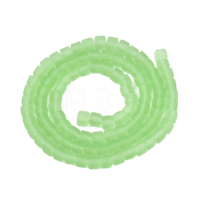 Transparent Frosted Glass Beads Strands GLAA-N072-01A-A08-1
