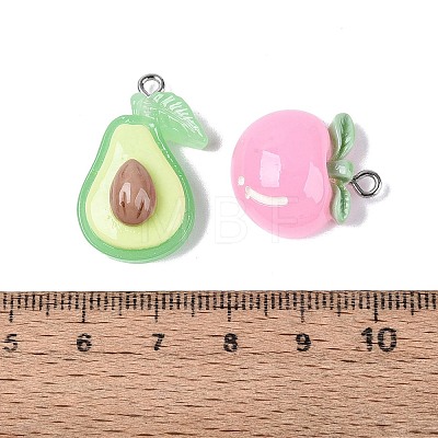 Spray Painted Opaque Resin Pendants RESI-Q232-01-1