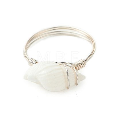 Natural Spiral Shell Finger Rings RJEW-TA00172-01-1