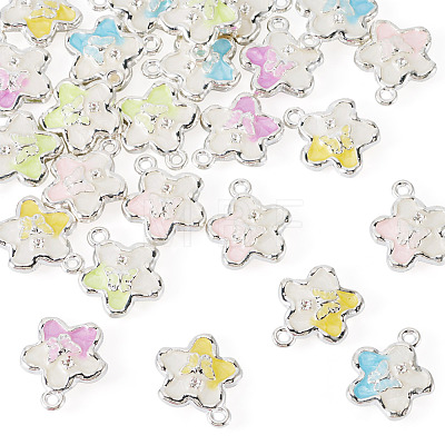 30Pcs 5 Colors Alloy Rhinestone Pendants RB-TA0001-37-1
