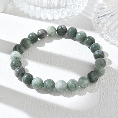Natural Jade Round Beaded Stretch Bracelets GG-CBA12F1-02A-03-1