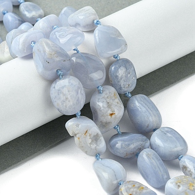 Natural Blue Lace Agate Beads Strands G-G117-B07-02-1