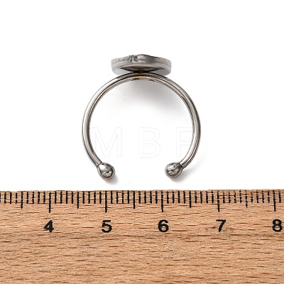 304 Stainless Steel Open Cuff Ring Components STAS-S134-01P-C01-1