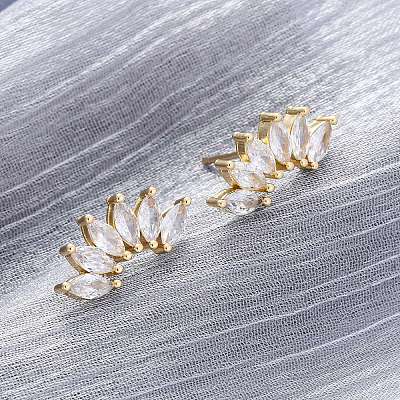 Horse Eye Sparkling Cubic Zirconia Stud Earrings for Her ZIRC-C025-25G-1