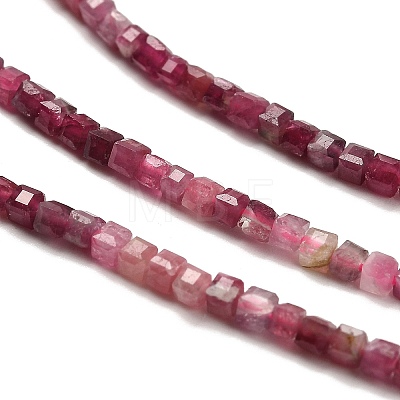 Gradient Color Natural Pink Tourmaline Beads Strands G-K373-A03-01-1