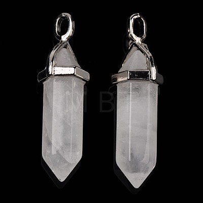Natural Quartz Crystal Double Terminated Pointed Pendants X-G-F295-04G-1