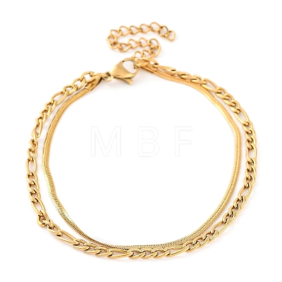 304 Stainless Steel Multi-Strand Chain Bracelets LS-BJEW-G711-03B-G-1