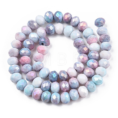 Faceted Electroplated Glass Beads Strands X-GLAA-C023-02-B06-1