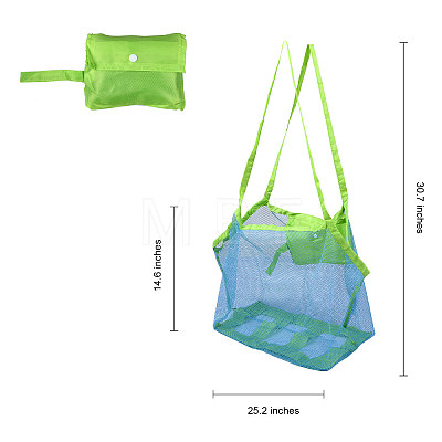 2Pcs 2 Colors Portable Nylon Mesh Grocery Bags ABAG-SZ0001-20-1